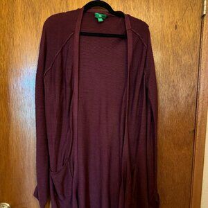 Burgandy Dip Long sleeve Cardigan